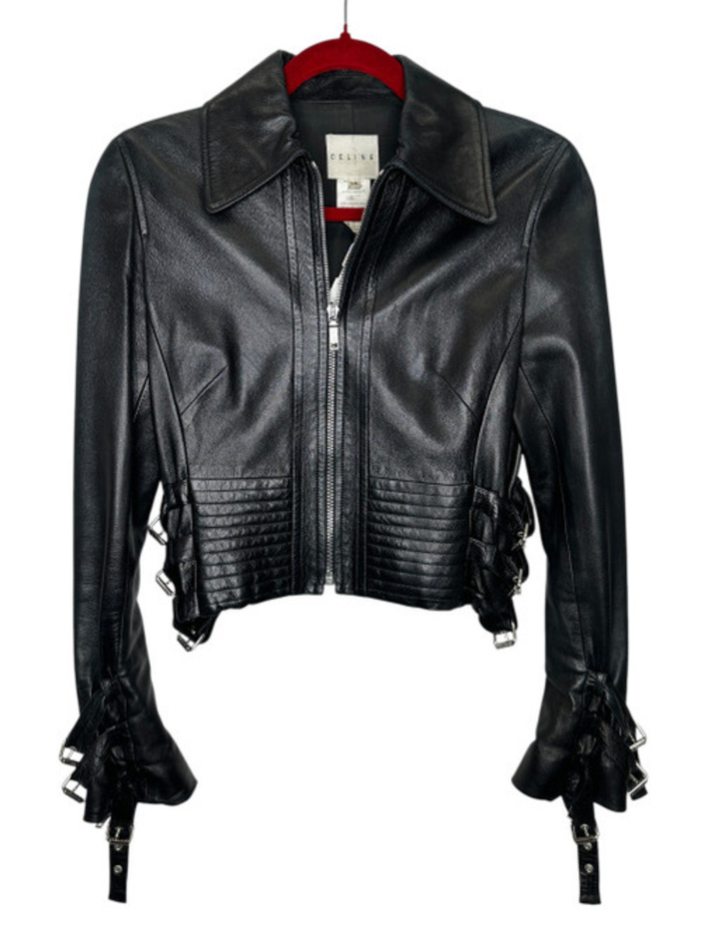 Celine Black Leather Biker Jacket